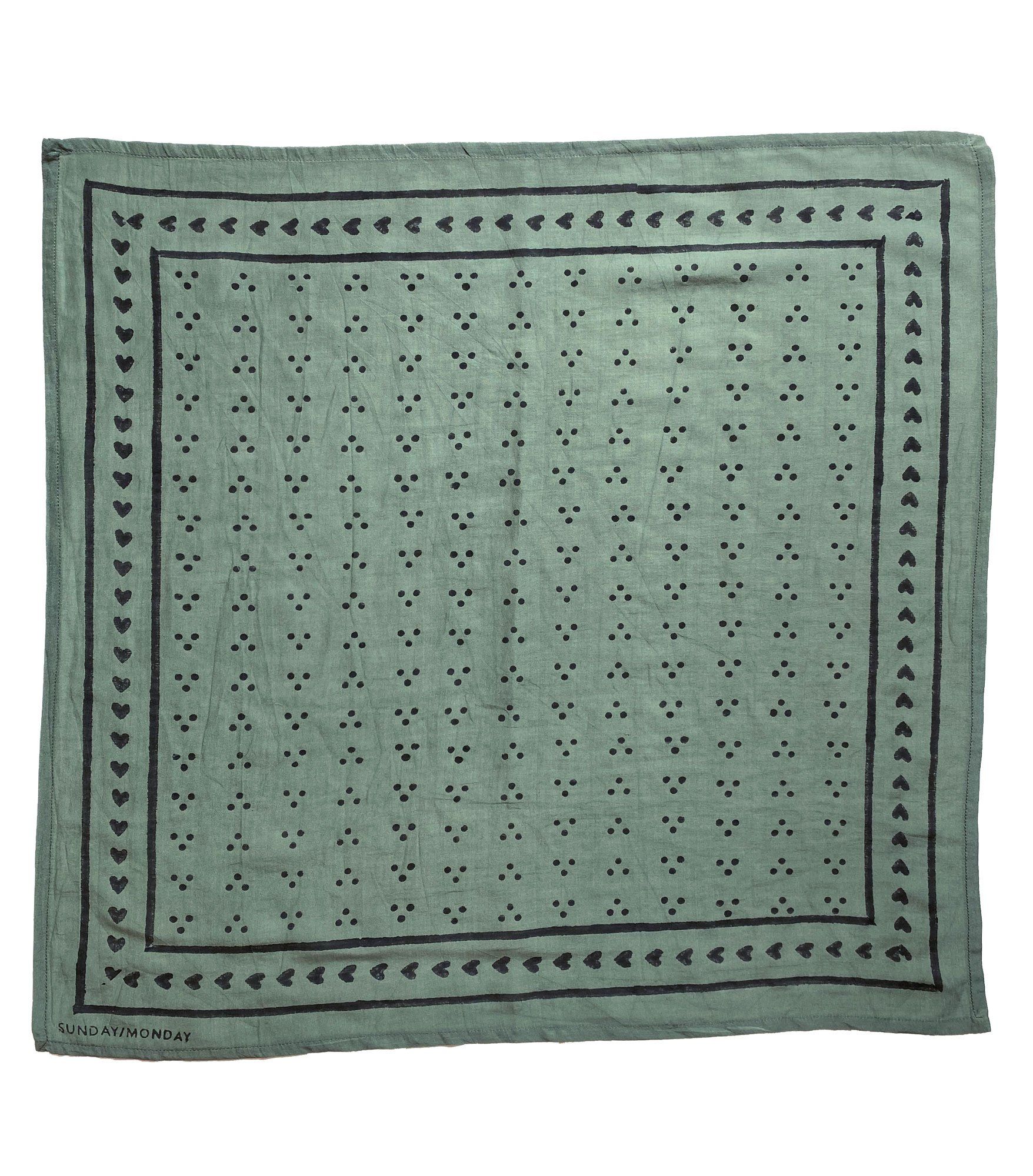 Baya Bandana in Sage - Sunday Monday – Hand block printed textiles for ...