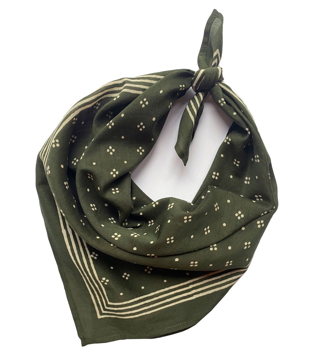 Constellation Bandana in Olive - Sunday Monday – Hand block printed ...