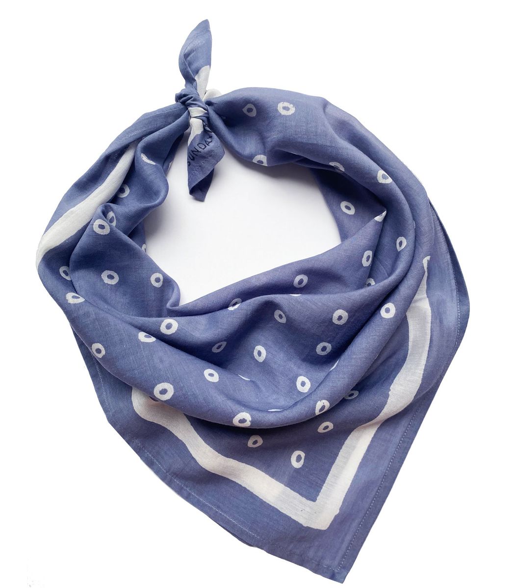 Layla Bandana in Periwinkle Blue - Sunday Monday – Hand block printed ...